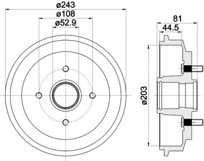 HELLA PAGID 8dt355300601 -  Тормозной барабан